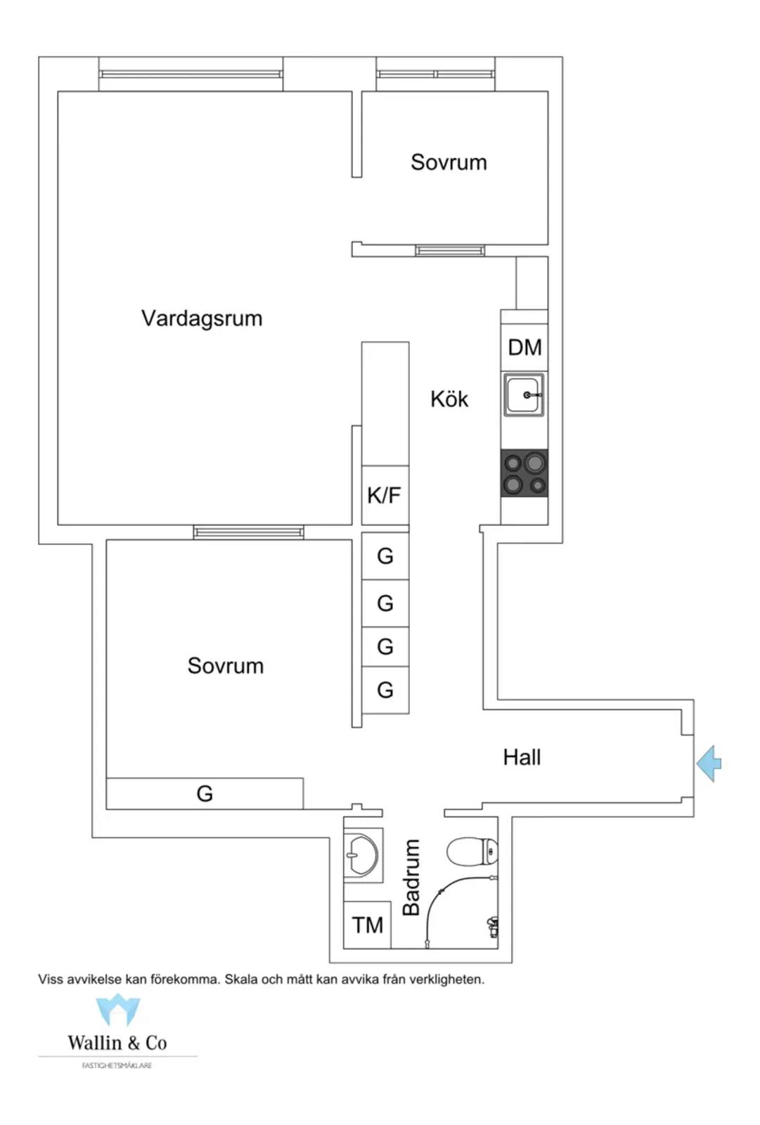Planritning för Essingestråket 37