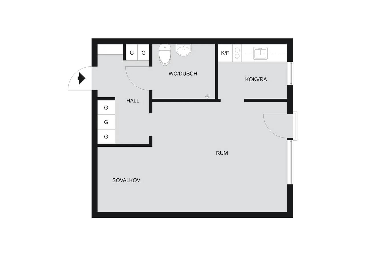 Floor plan for Södervägen 44