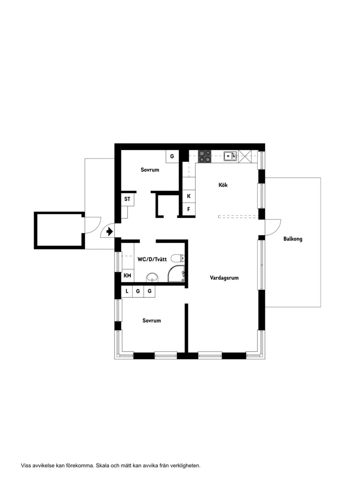 Floor plan for Björksätravägen 9B