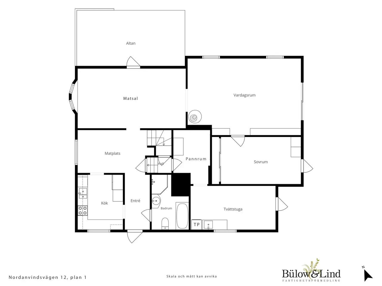 Floor plan for Nordanvindsvägen 12