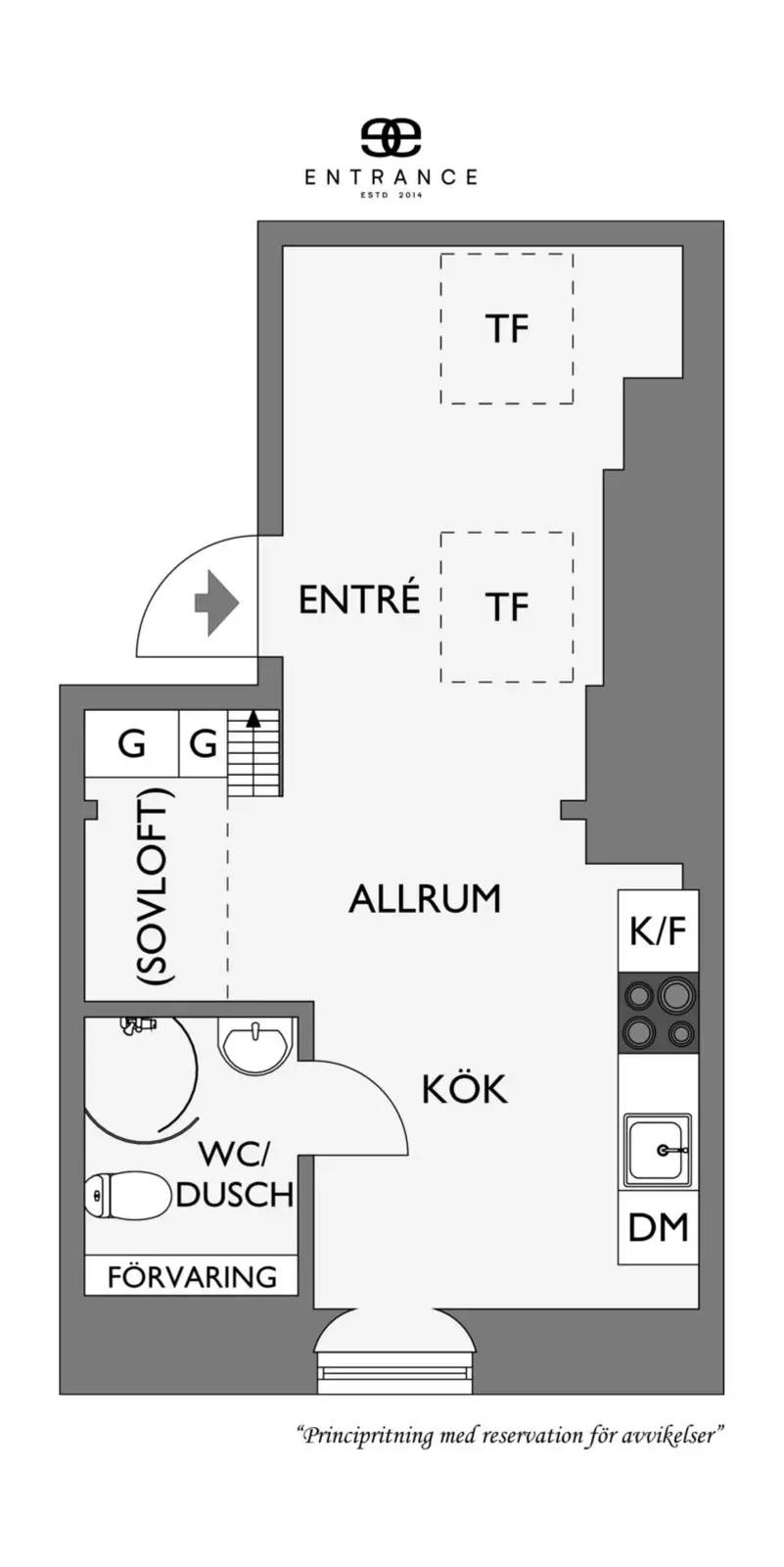 Floor plan for Bagaregårdsgatan 8A