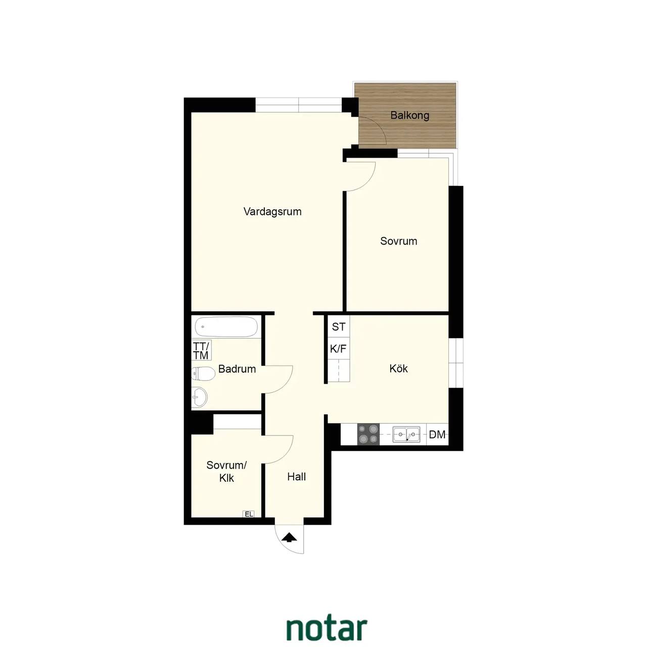 Floor plan for Inteckningsvägen 17I