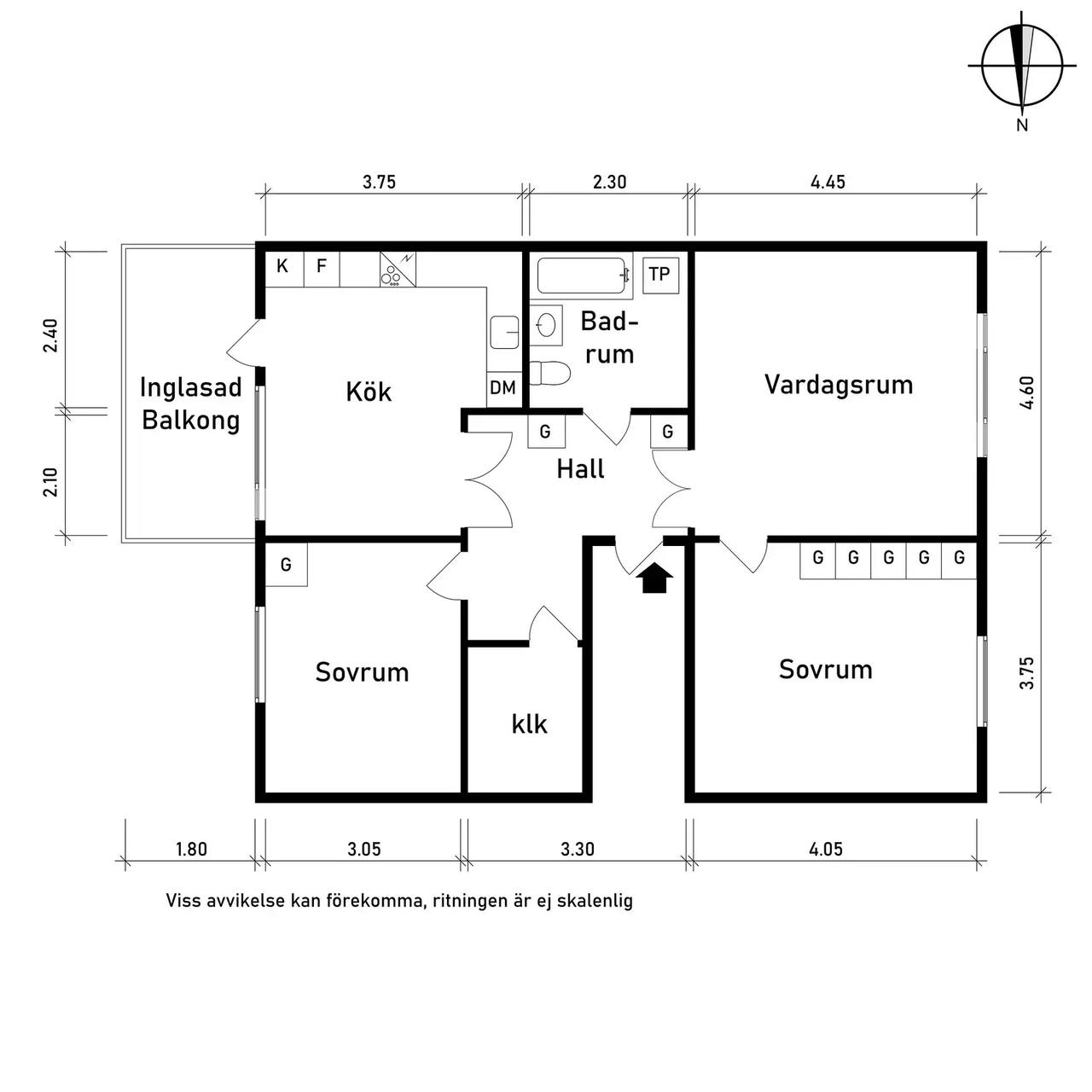 Floor plan for Rosmaringatan 18