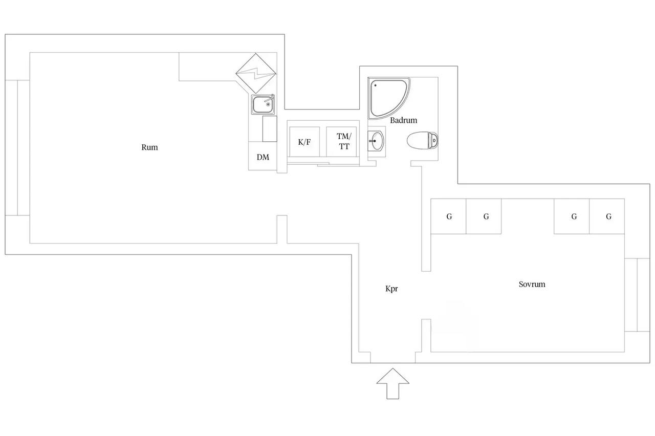Floor plan for Hässleholmsgatan 6