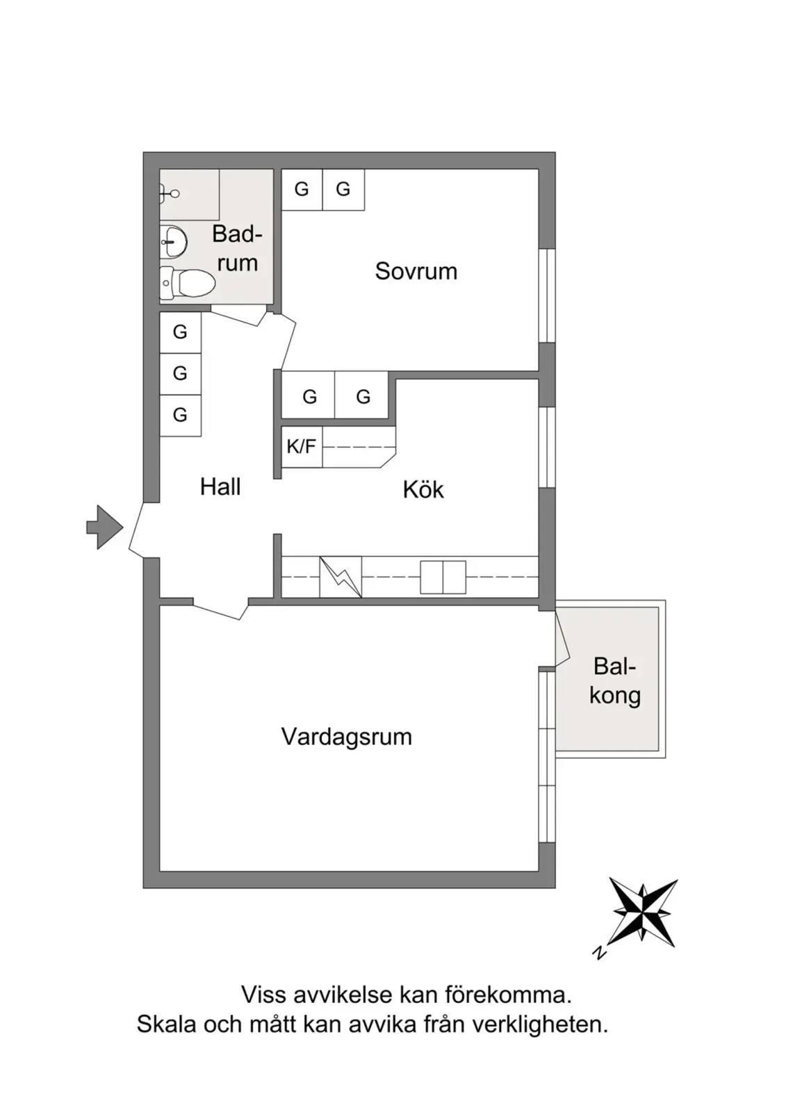 Floor plan for Smedstugugatan 9B