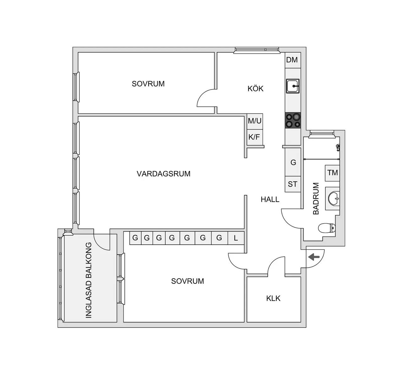 Planritning för Gamla Tumlehedsvägen 5