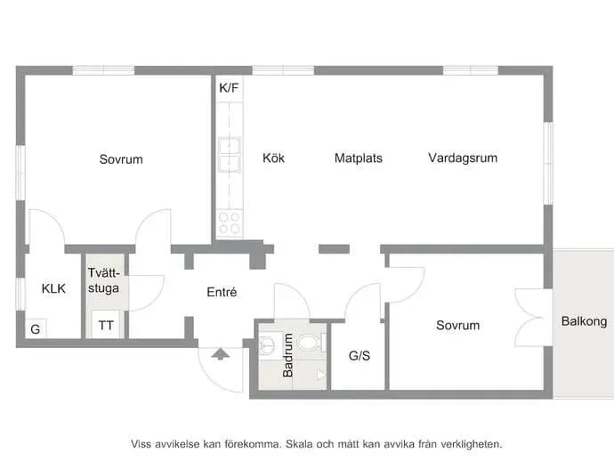Floor plan for Aspgatan 1F