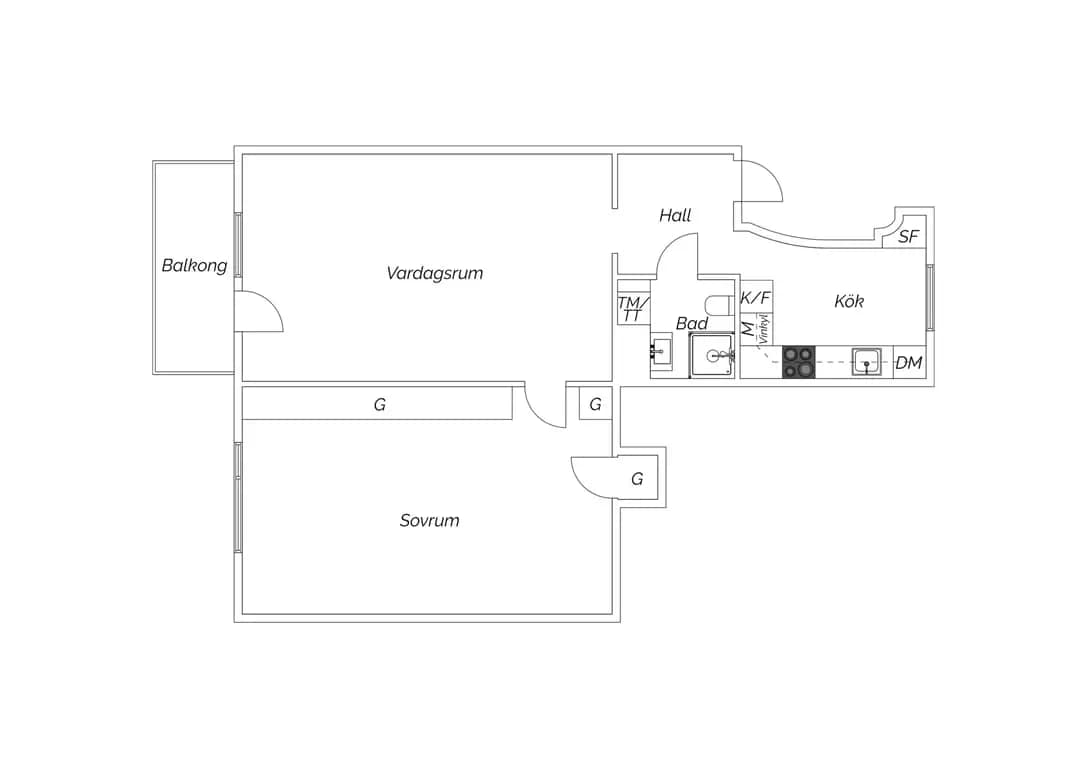 Floor plan for Björnekärrsgatan 6F