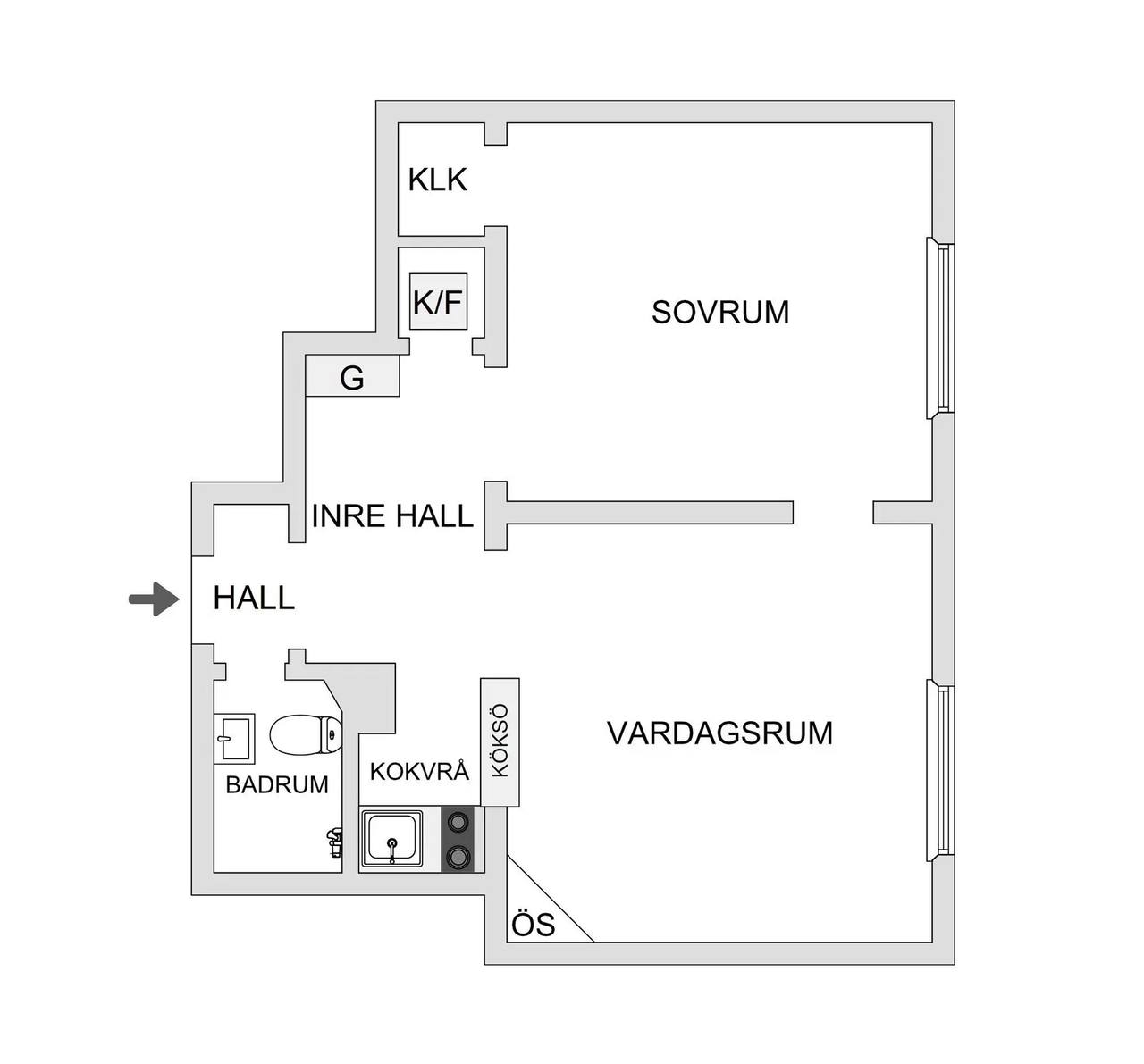 Planritning för Sveavägen 137, 3 tr