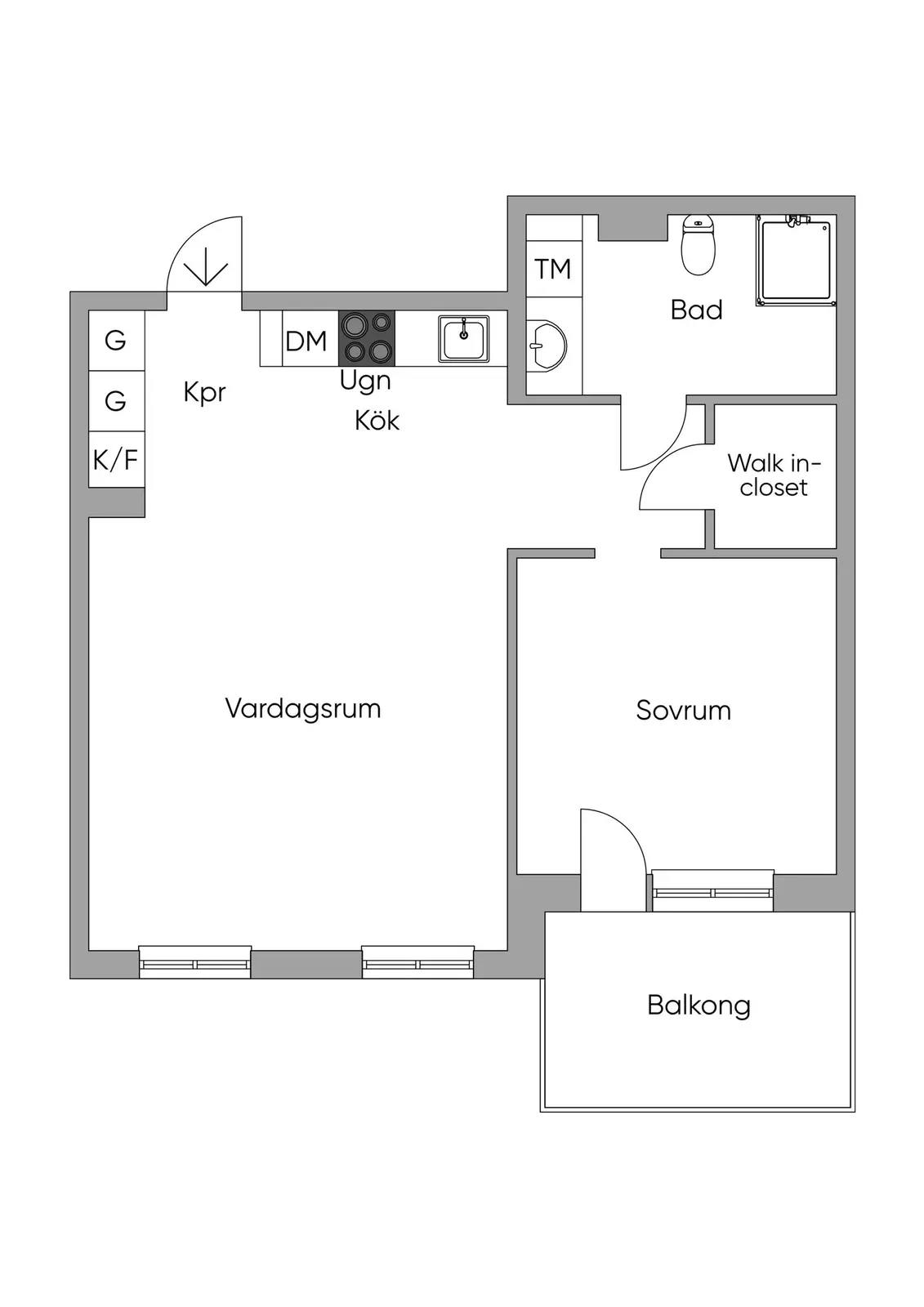 Floor plan for Mariagatan 7A