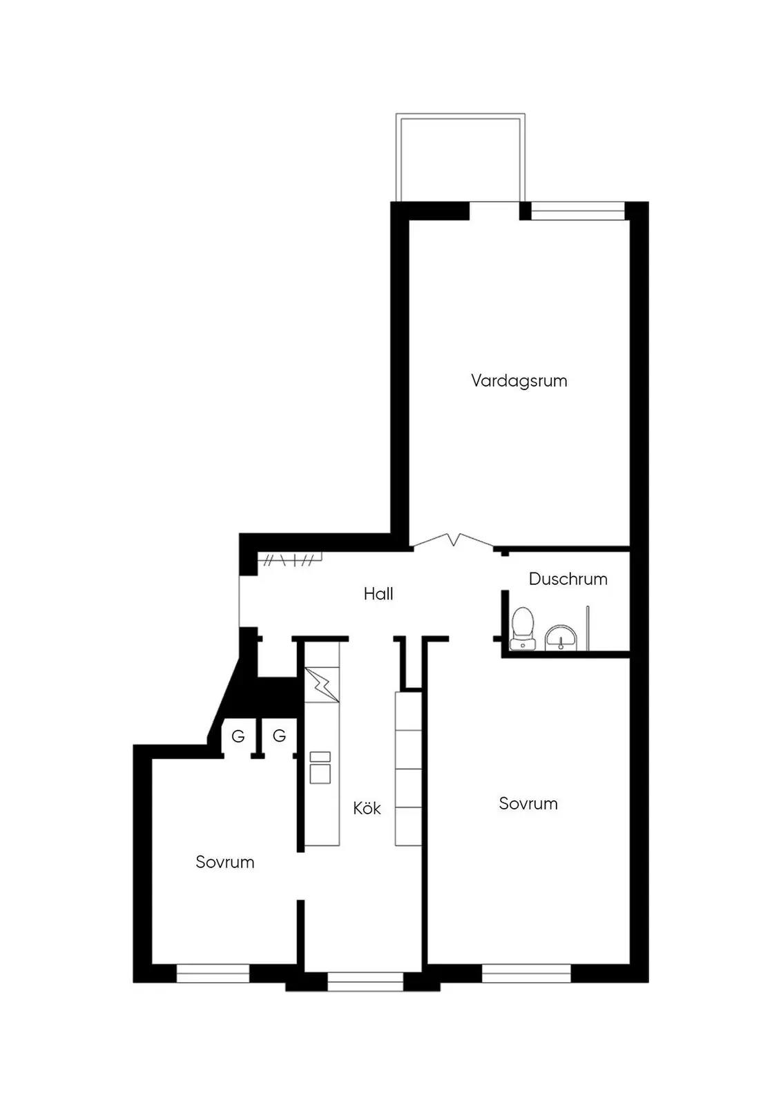 Floor plan for Tullingebergsvägen 6B