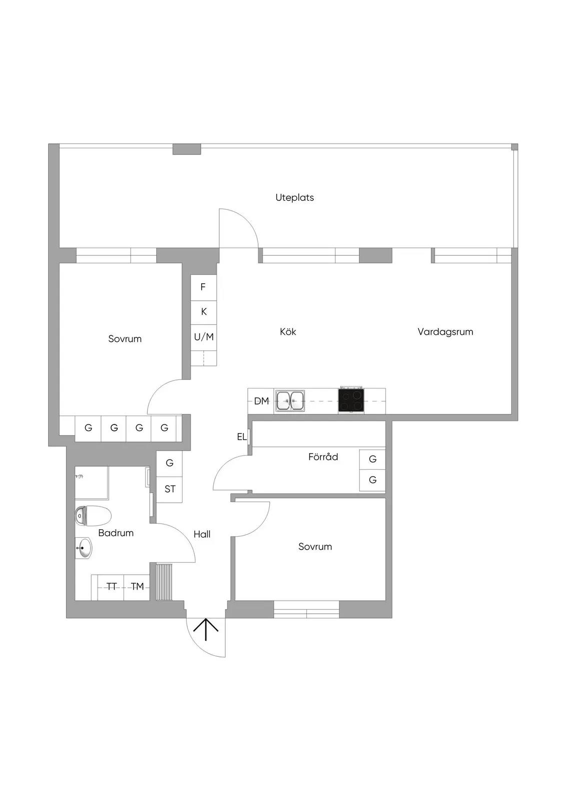 Floor plan for Ferdinand Bobergs väg 15