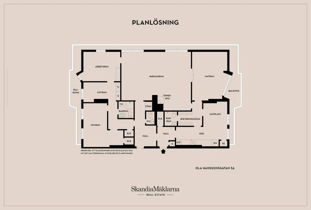 Floor plan for Ola Hanssonsgatan 3A