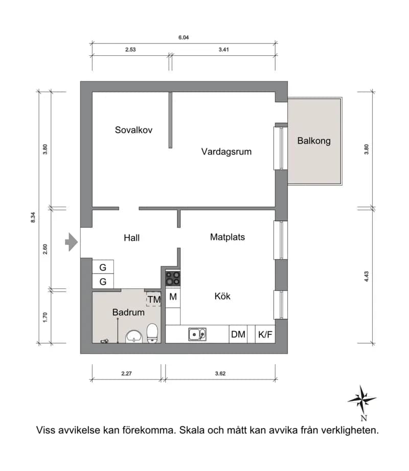 Planritning för Freyvägen 2A
