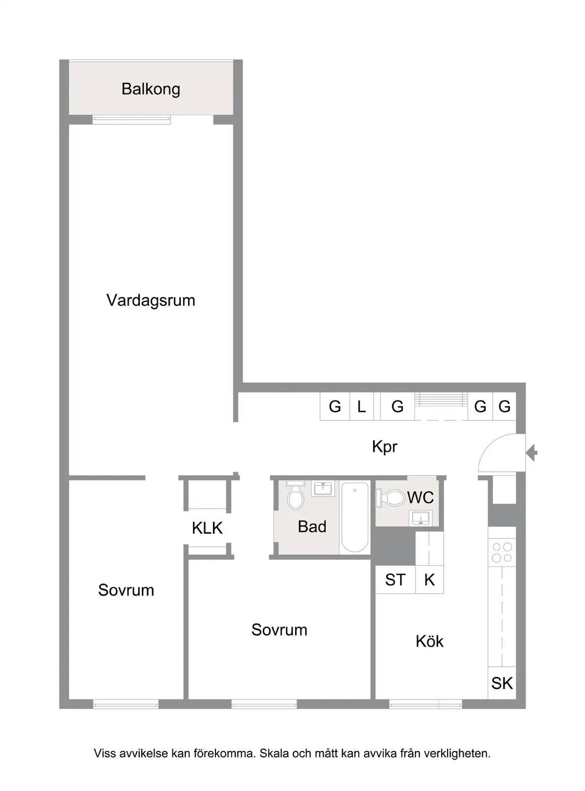 Floor plan for Kulladalsgatan 12A