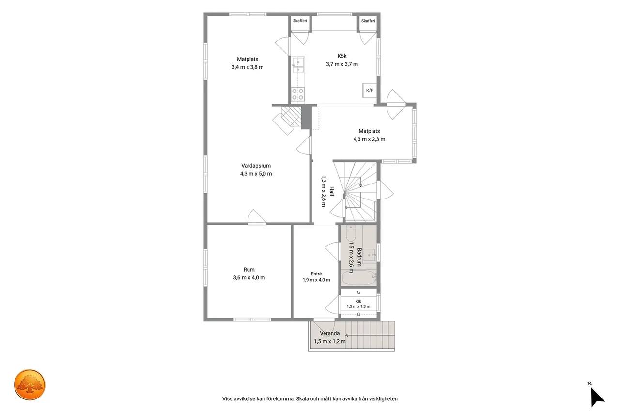 Floor plan for Drejargatan 18