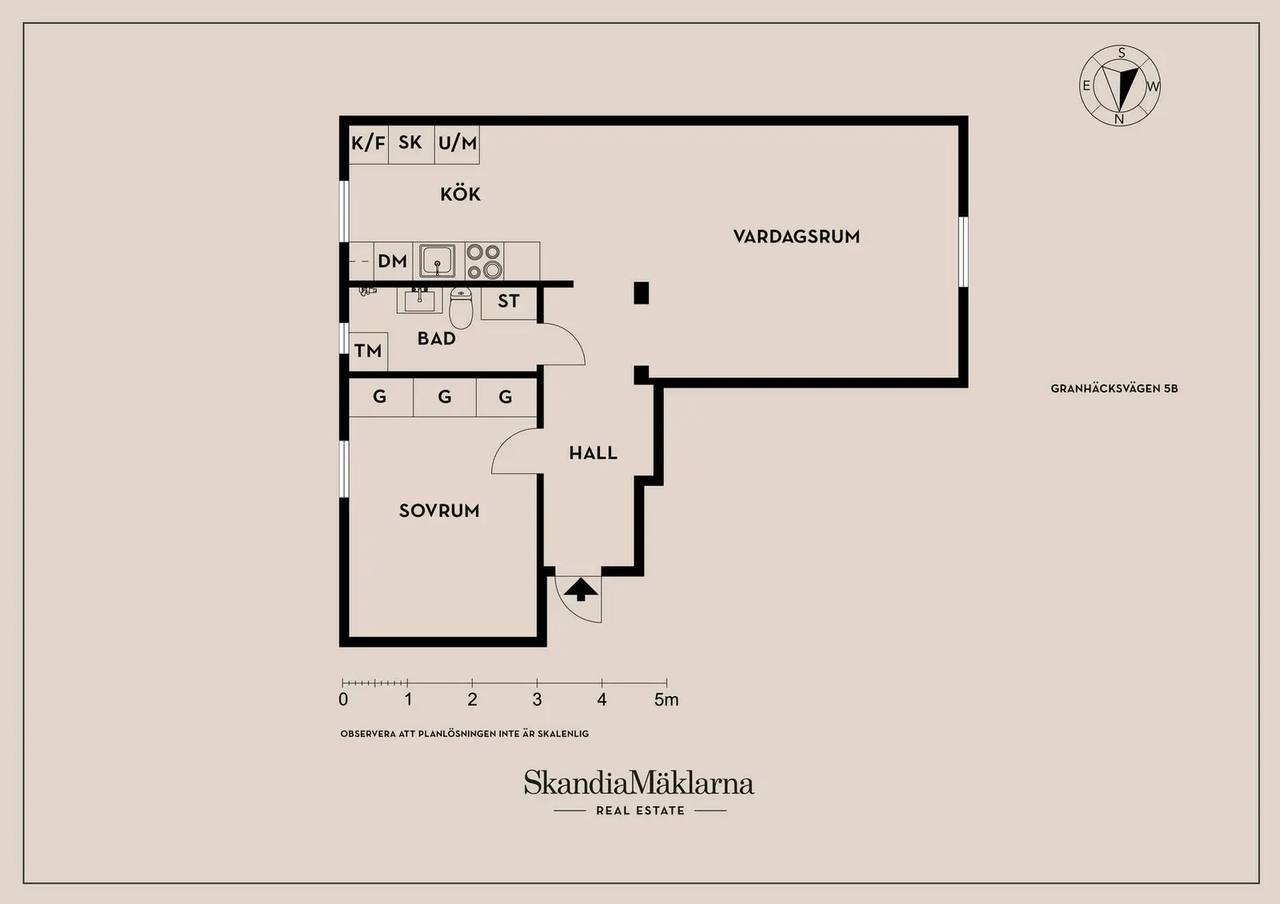 Planritning för Granhäcksvägen 5B