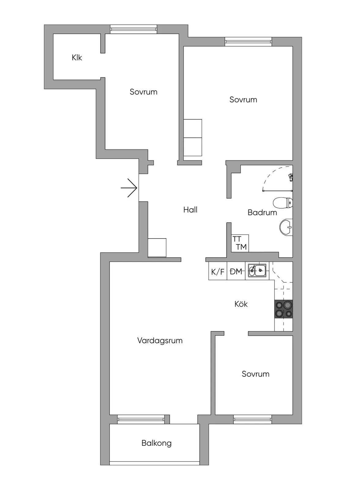 Floor plan for Agavägen 8