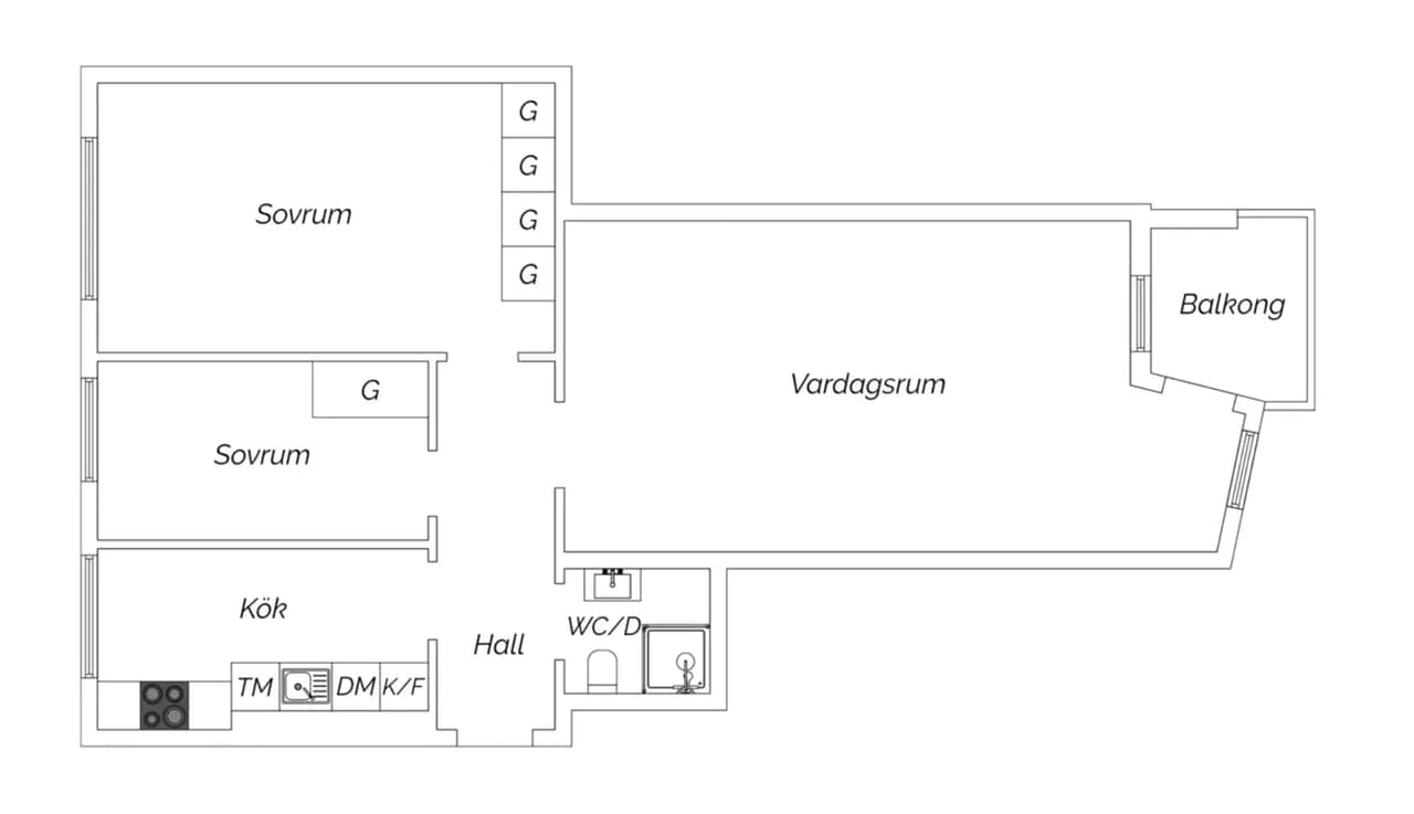 Planritning för Regementsgatan 31D