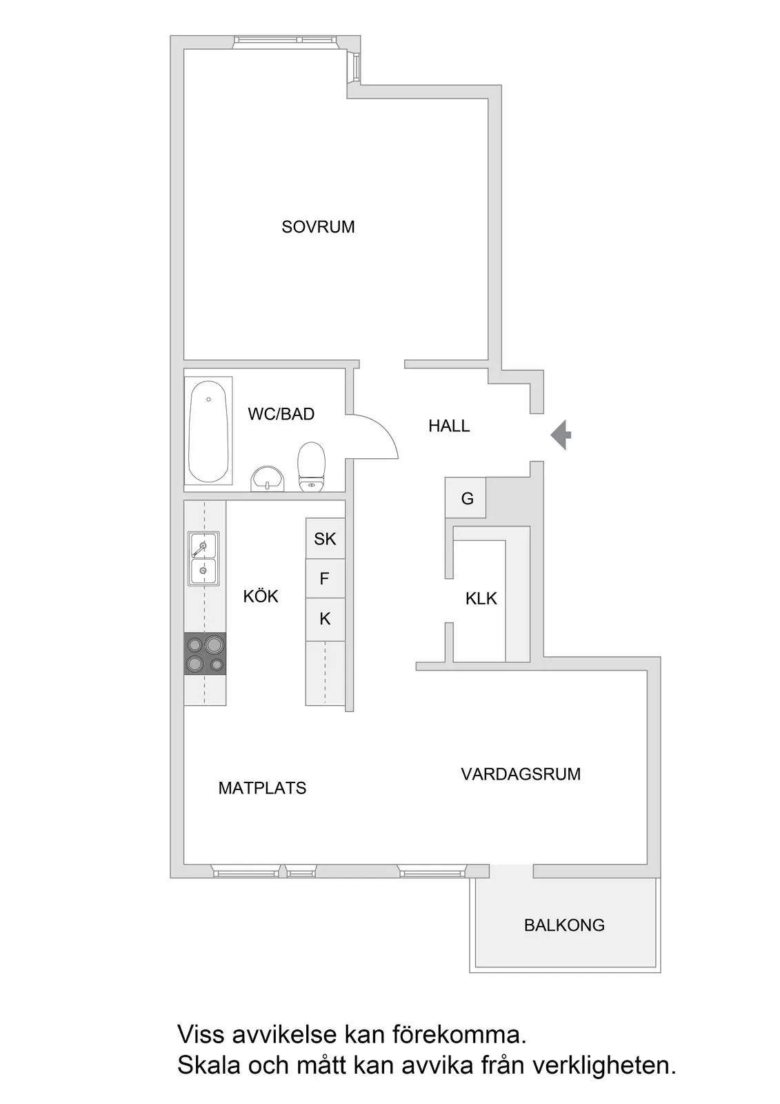 Floor plan for Kaskögatan 32