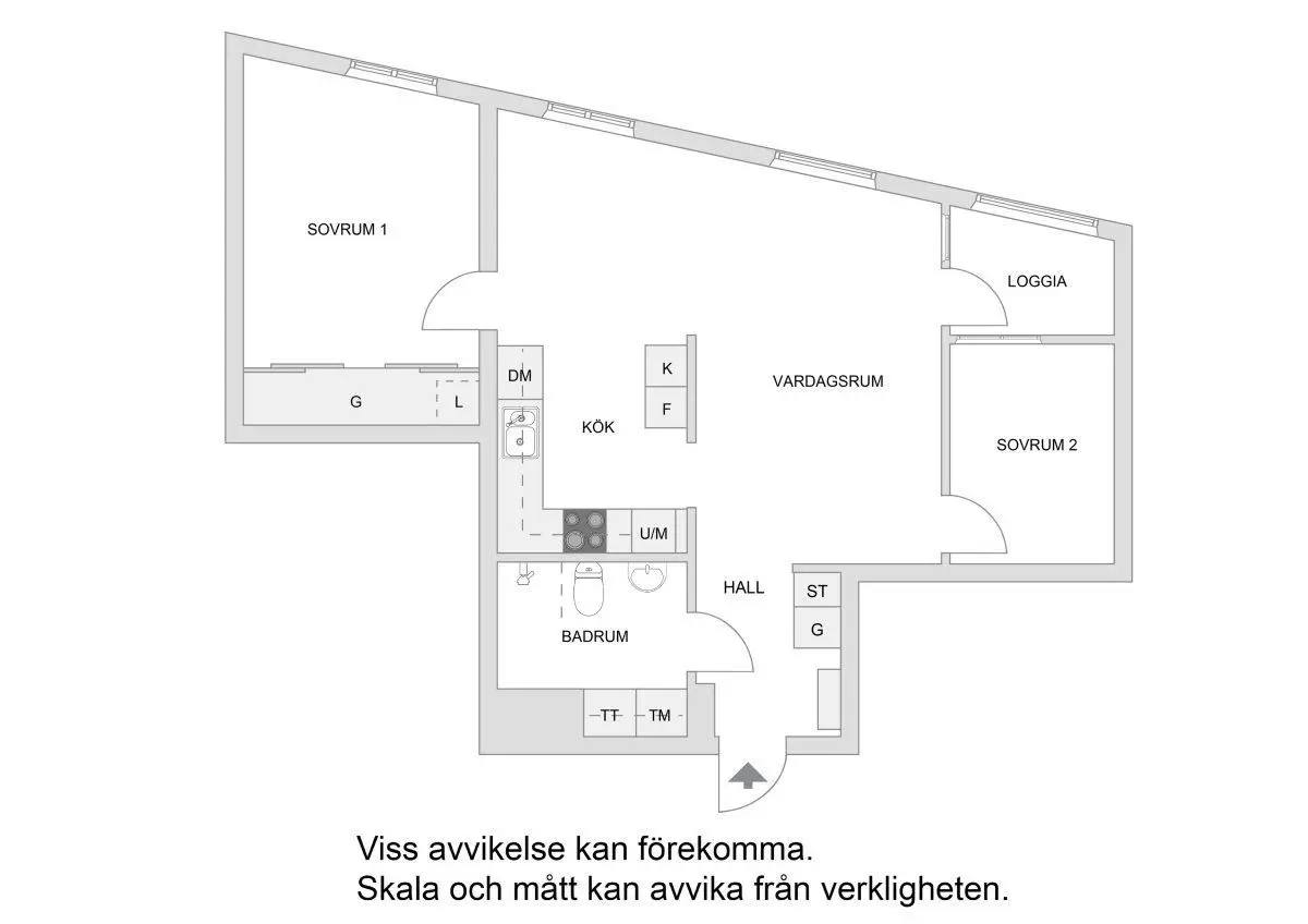 Floor plan for Borgarfjordsgatan 21 A, Våning 16