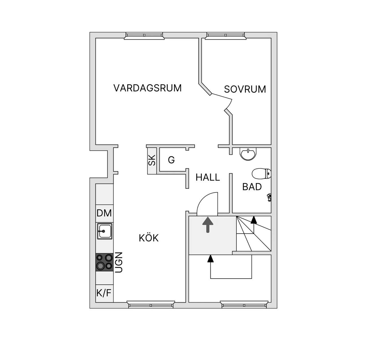 Floor plan for Fältmarskalksvägen 38