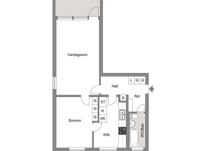 Planritning för Ringvägen 5 E
