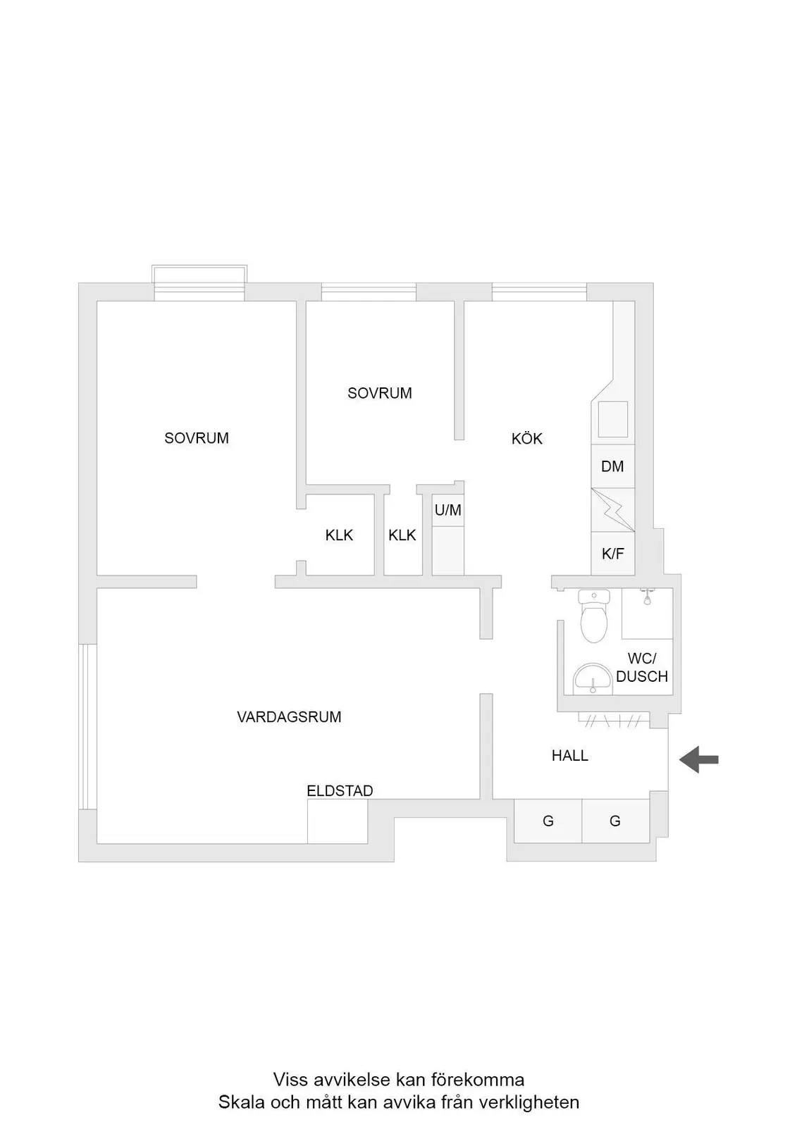 Floor plan for Gustav Adolfsgatan 28