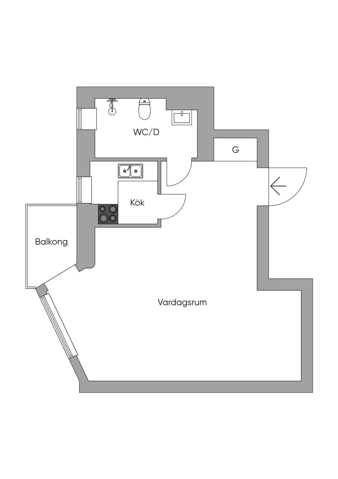 Floor plan for Körsbärsvägen 12