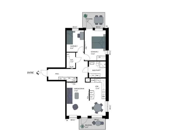 Planritning för Bifrostgatan 16