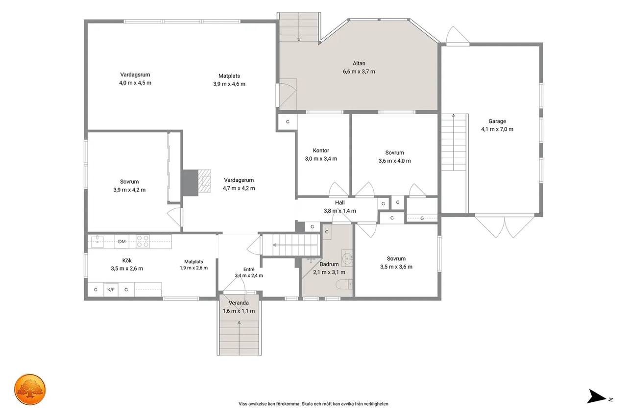 Floor plan for Hultvägen 16