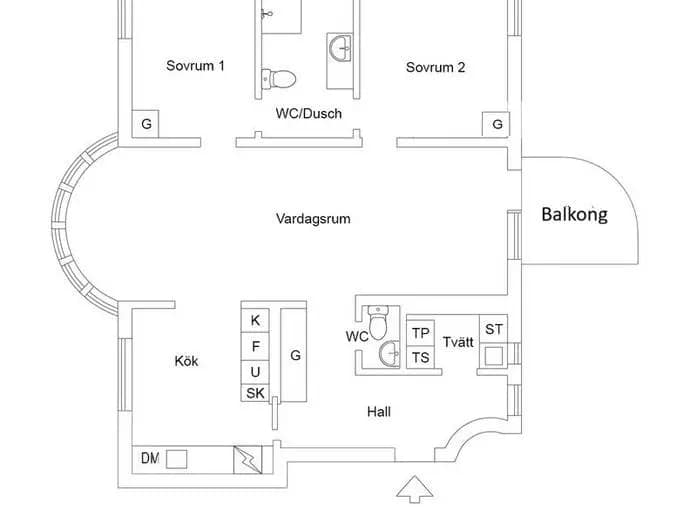 Planritning för Margaretavägen 3M