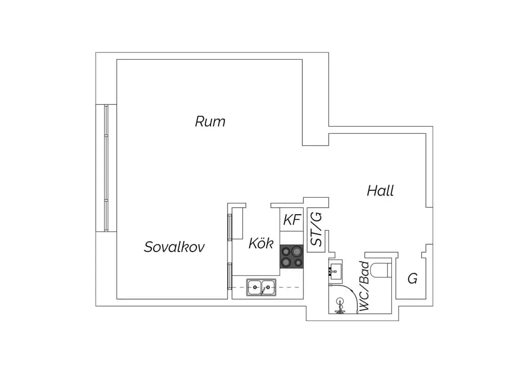 Floor plan for Ehrensvärdsgatan 3