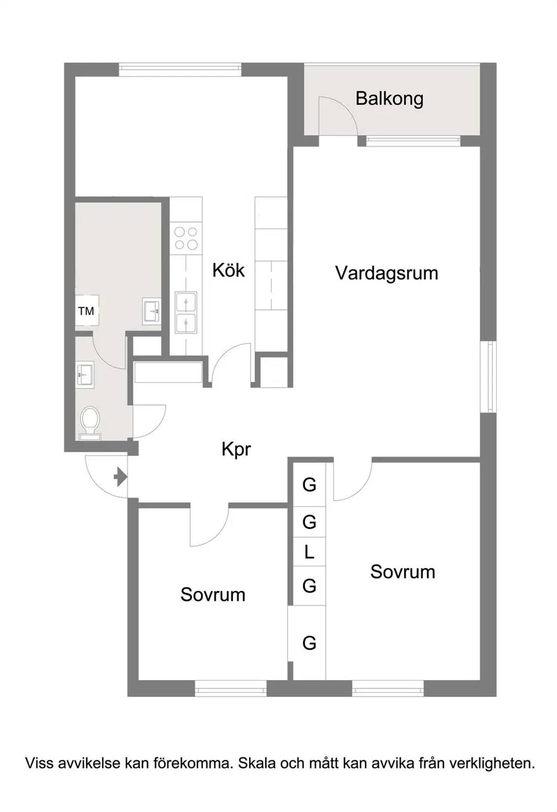Floor plan for Gymnasistgatan 11A