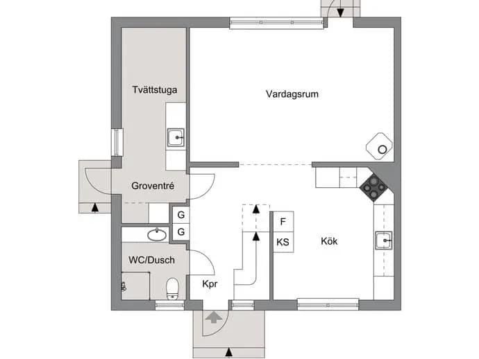 Floor plan for Häggvägen 6B