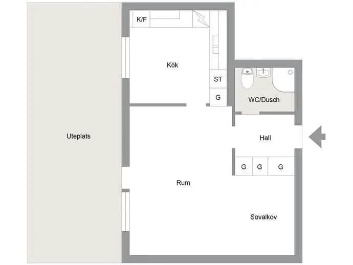 Floor plan for Riksbyggevägen 1A