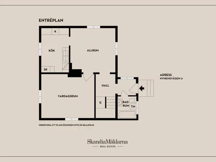 Floor plan for Nyhemsvägen 17