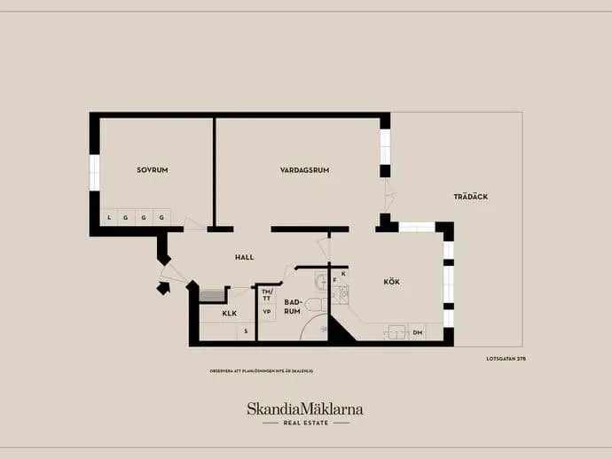 Floor plan for Lotsgatan 27B