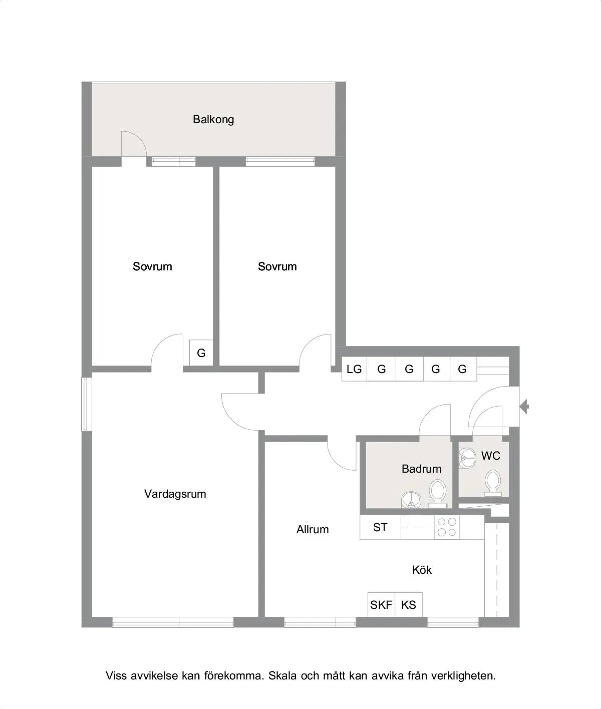 Floor plan for Koristgatan 8