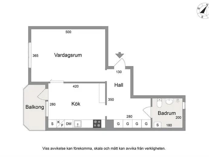 Floor plan for Vantgatan 1E