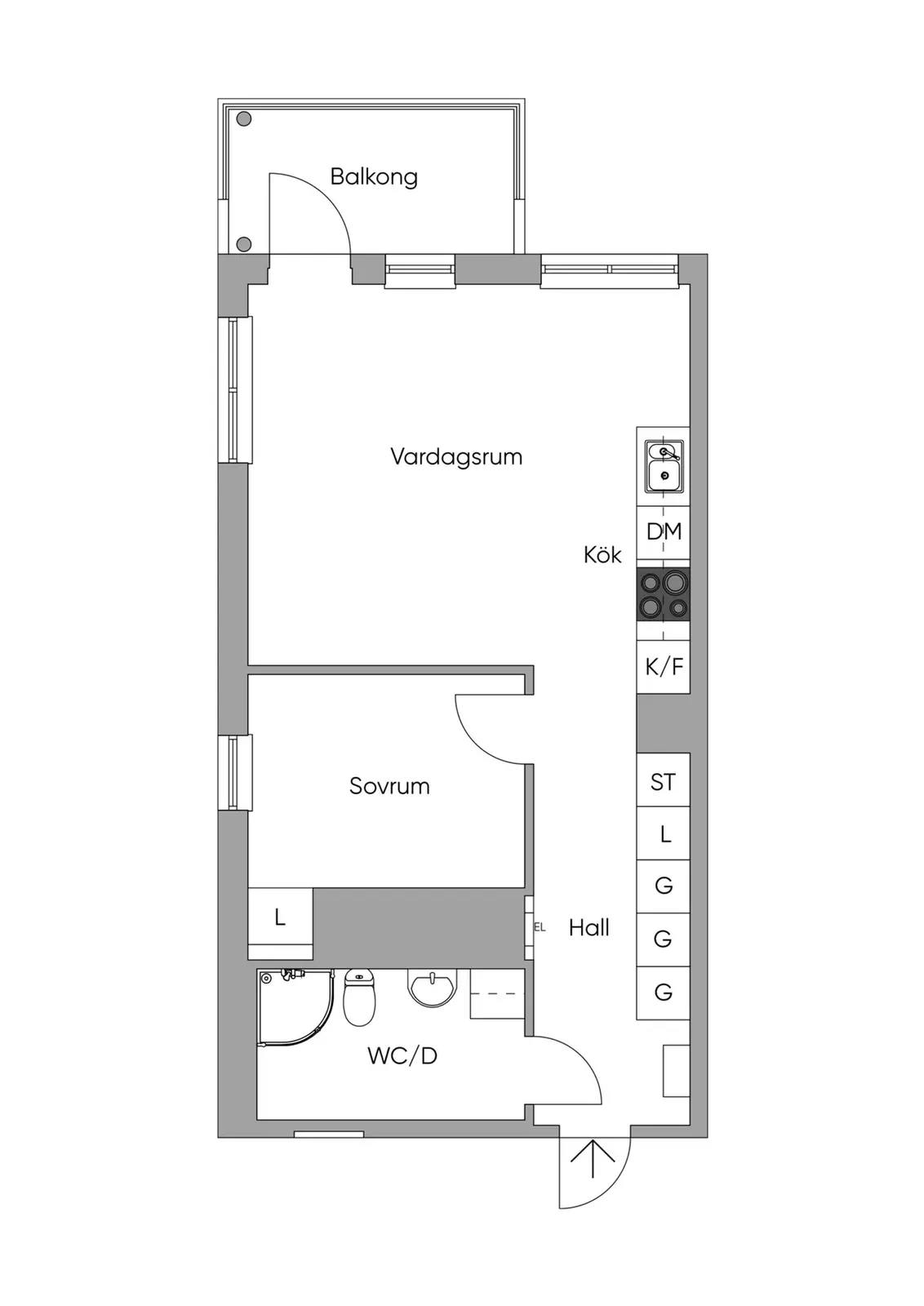 Floor plan for Klädesvägen 38