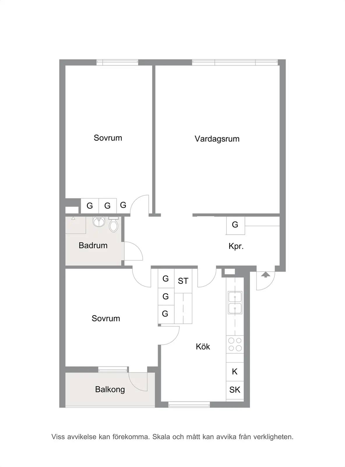 Floor plan for Kronetorpsgatan 94A