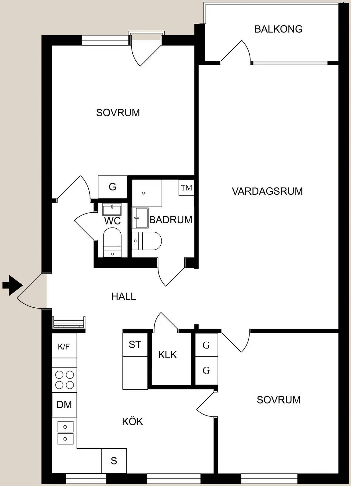 Planritning för Norralundsgatan 13B