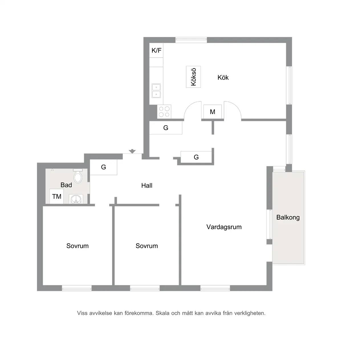 Floor plan for Roskildevägen 41A