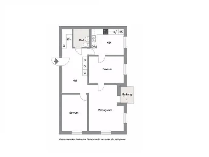 Floor plan for Multrågatan 25 (Våning 8)