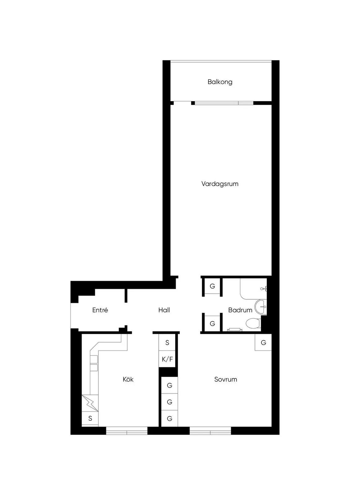 Planritning för Kyrkogatan 7B