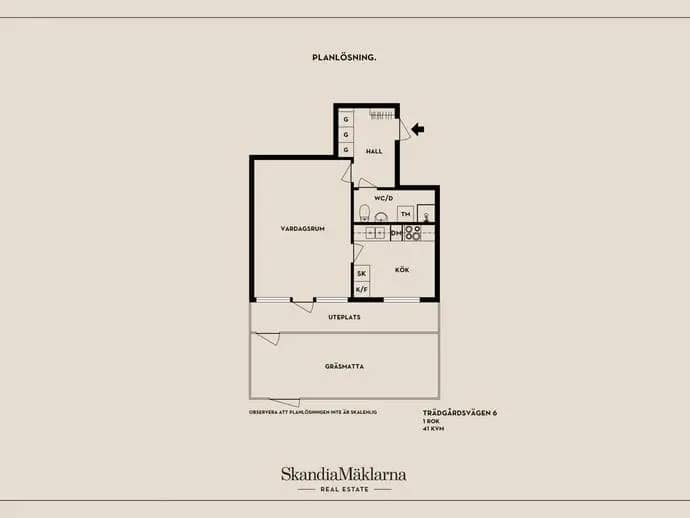 Planritning för Trädgårdsvägen 6