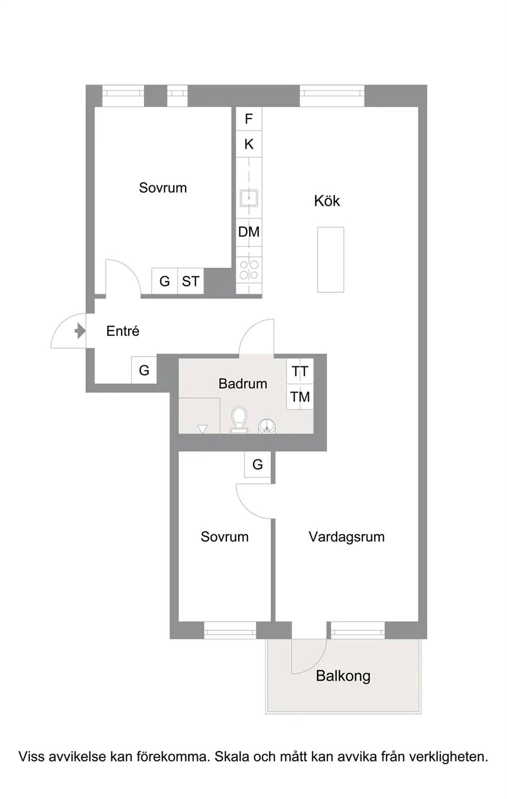 Floor plan for Hyllie Allé 32B