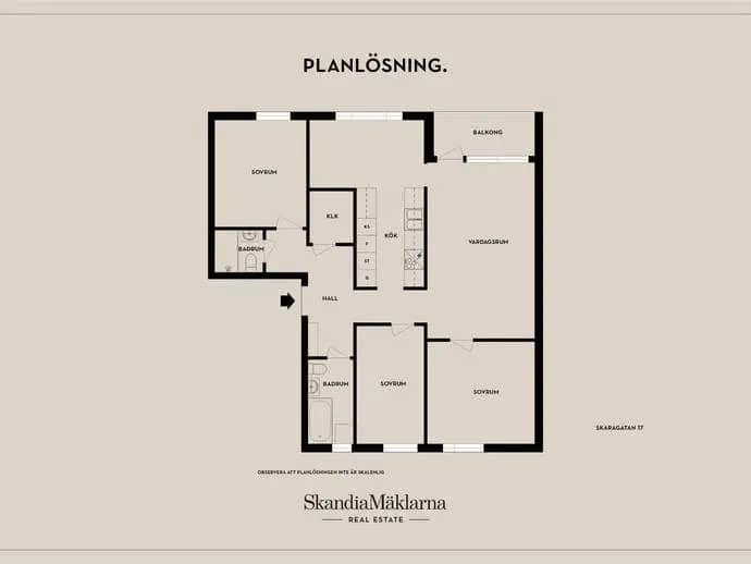 Floor plan for Skaragatan 57