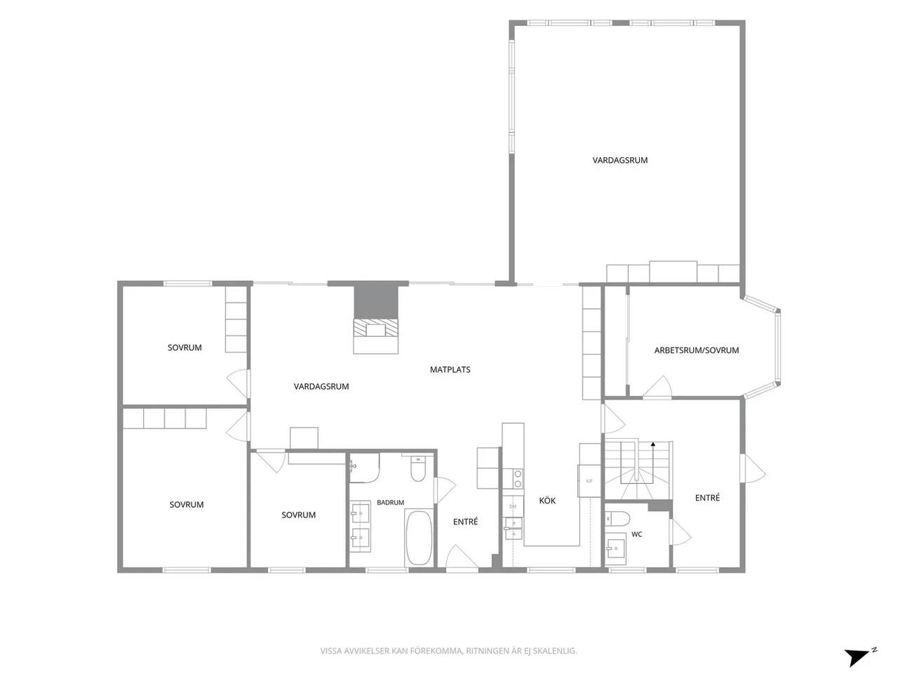 Floor plan for Sjuhäradsgatan 1